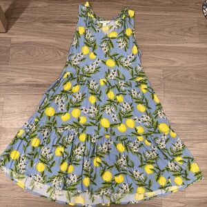 beachlunchlounge Blue and Yellow Lemon Print Dress